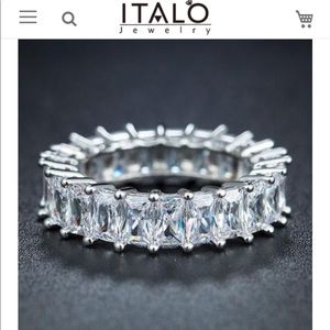 Italo Eternity White Sapphire Band